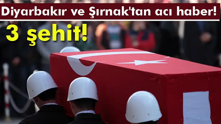 Diyarbakır'da iki Şırnak'ta bir asker şehit oldu!
