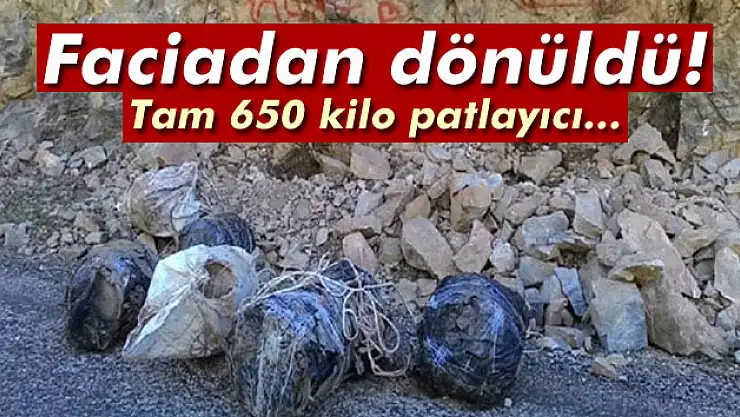 Tunceli'de 650 kilo patlayıcı ele geçirildi