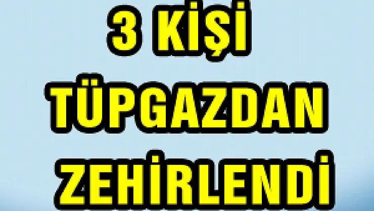 3 KİŞİ TÜPGAZDAN ZEHİRLENDİ