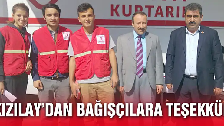 KIZILAY'DAN BAĞIŞÇILARA TEŞEKKÜR