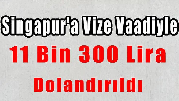 Singapur'a Vize Vaadiyle 11 Bin 300 Lira Dolandırıldı