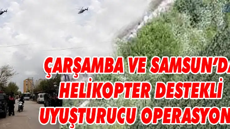 ÇARŞAMBA'DA HELİKOPTER DESTEKLİ UYUŞTURUCU OPERASYONU