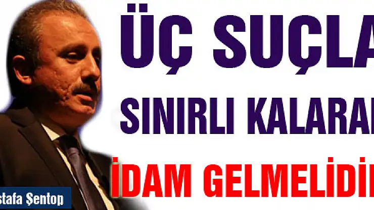 Şentop: Üç suçla sınırlı kalarak idam gelmelidir