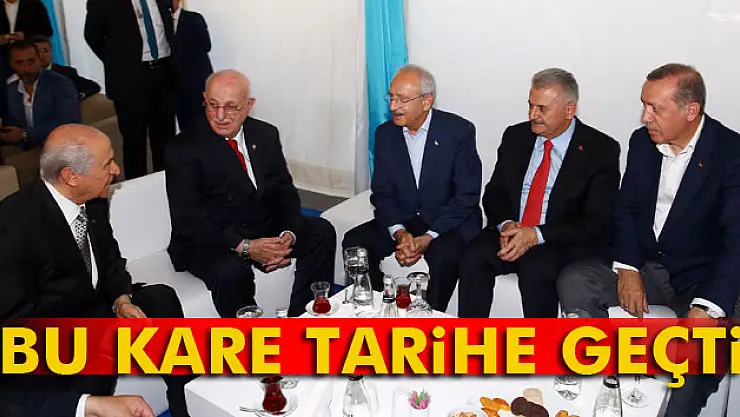 Erdoğan, miting öncesi liderler ile sohbet etti