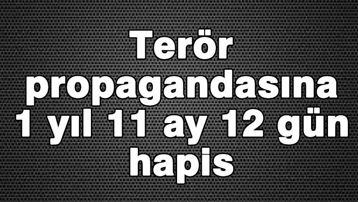 Terör propagandasına 1 yıl 11 ay 12 gün hapis