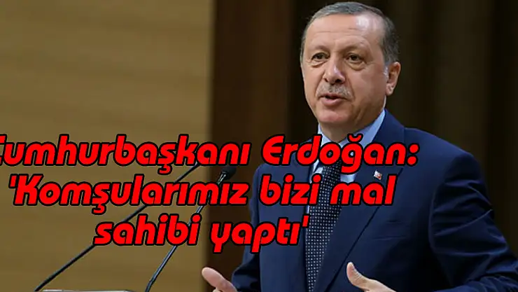 Cumhurbaşkanı Erdoğan: 'Komşularımız bizi mal sahibi yaptı'