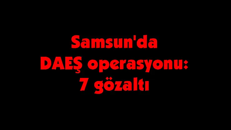 Samsun'da DAEŞ operasyonu: 7 gözaltı