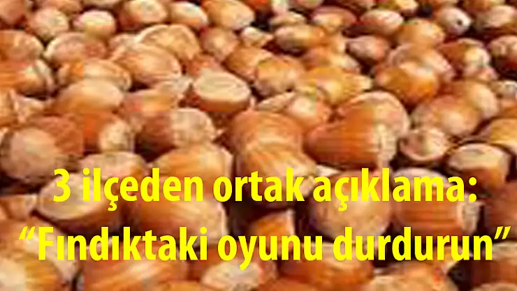 3 ilçeden ortak açıklama: 'Fındıktaki oyunu durdurun'