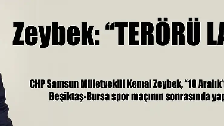 Zeybek: 'TERÖRÜ LANETLİYORUM !'