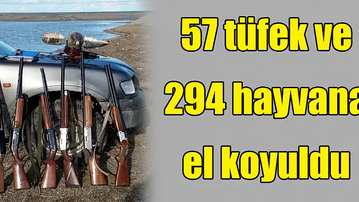 Samsun'da 57 tüfek ve 294 hayvana el koyuldu 