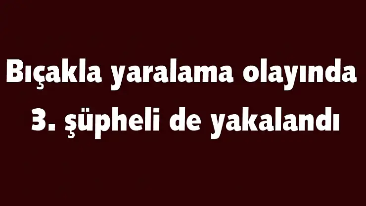 Bıçakla yaralama olayında 3. şüpheli de yakalandı
