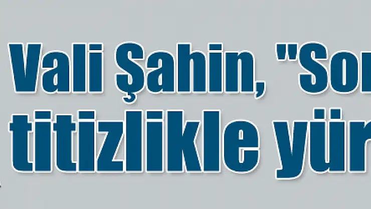 Vali Şahin, 'Soruşturmaları titizlikle yürütüyoruz'