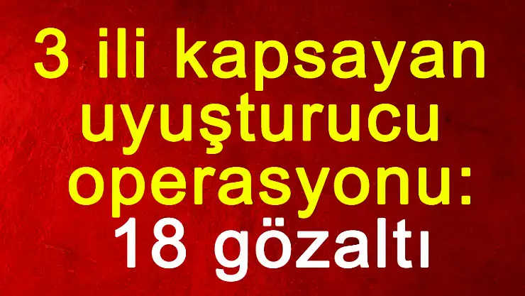 3 ili kapsayan uyuşturucu operasyonu: 18 gözaltı