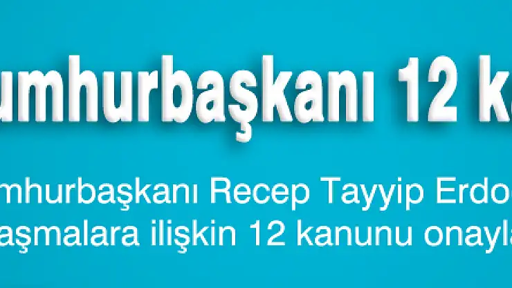 Cumhurbaşkanı Erdoğan 12 kanunu onayladı