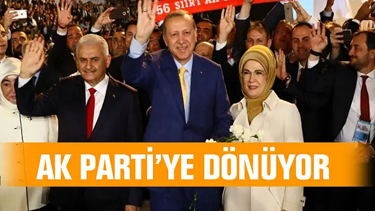 Cumhurbaşkanı Erdoğan AK Parti'ye dönüyor