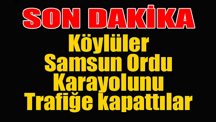 Köylüler Samsun Ordu Karayolunu Trafiğe kapattılar