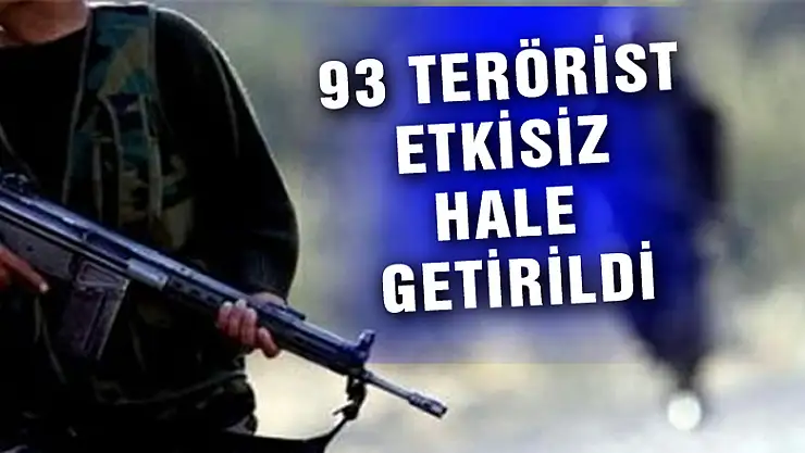 TSK: 'Bir hafta içinde 3'ü sözde lider kadrosunda olmak üzere 93 terörist etkisiz hale getirildi'