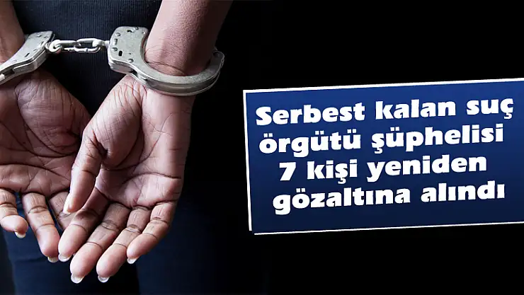 Serbest kalan suç örgütü şüphelisi 7 kişi yeniden gözaltına alındı
