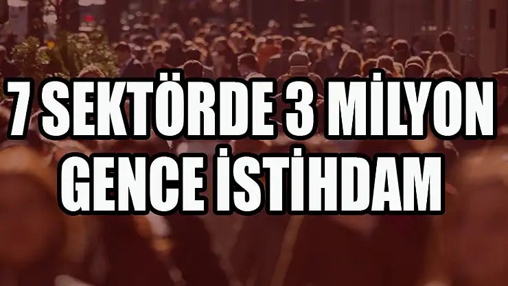 7 SEKTÖRDE 3 MİLYON GENCE İSTİHDAM