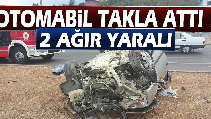 Samsun'da otomobil takla attı: 2 ağır yaralı