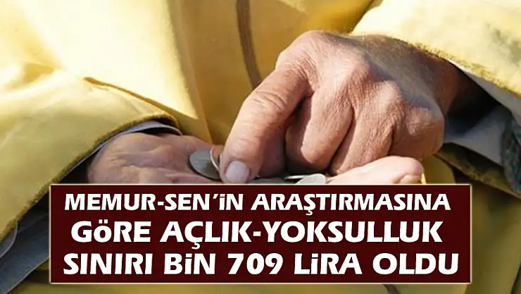 Memur-Sen'in araştırmasına göre açlık-yoksulluk sınırı bin 709 lira oldu