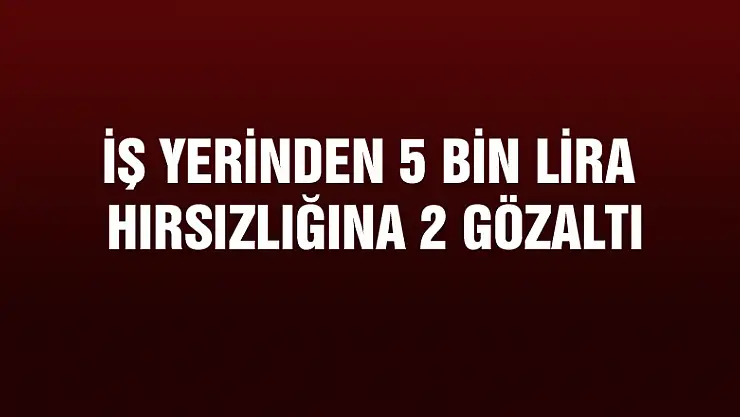 İş yerinden 5 bin lira hırsızlığına 2 gözaltı