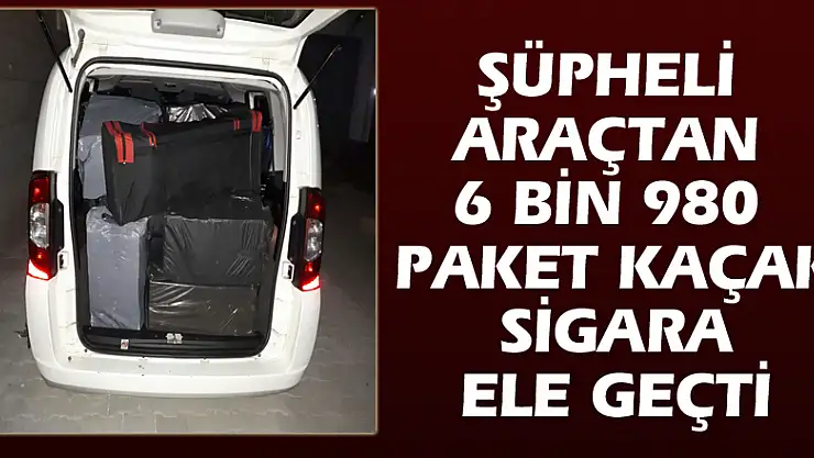 Şüpheli araçtan 6 bin 980 paket kaçak sigara ele geçti