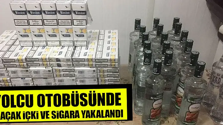  Yolcu otobüsünde kaçak içki ve sigara ele geçirildi 