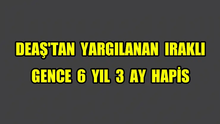 DEAŞ'tan yargılanan Iraklı gence 6 yıl 3 ay hapis