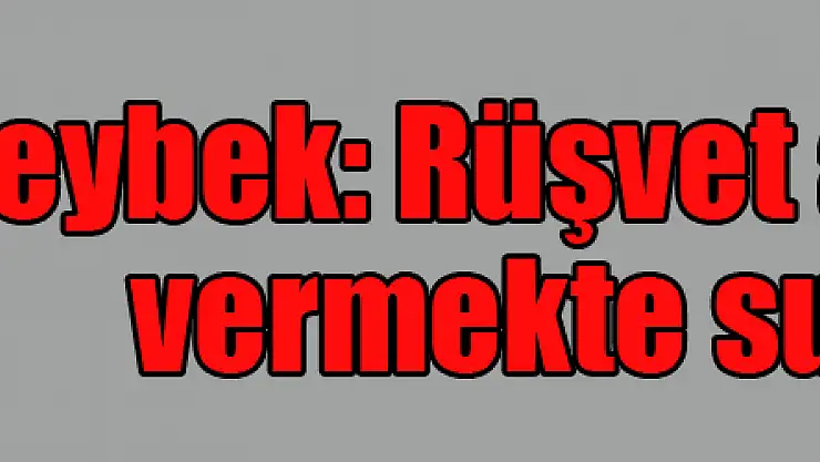 Zeybek: Rüşvet almakta vermekte suçtur