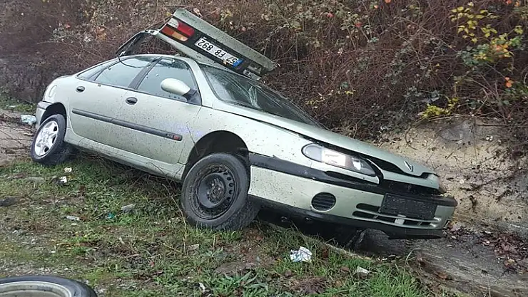 Otomobil su kanalına girdi: 2 yaralı 