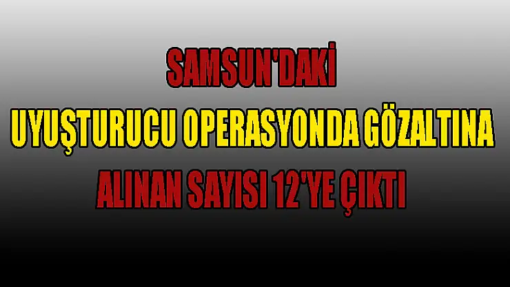 Samsun'daki uyuşturucu operasyonda gözaltına alınan sayısı 12'ye çıktı