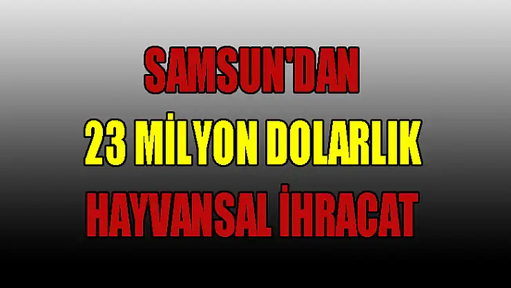 Samsun'dan 23 milyon dolarlık hayvansal ihracat