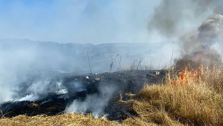 60 balya saman kül oldu