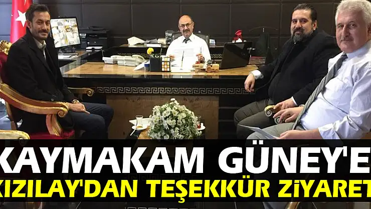 Kaymakam GÜNEY'e Kızılay'dan teşekkür ziyareti