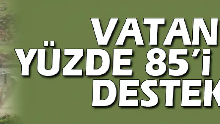 Vatandaşın yüzde 85'i harekâtı destekliyor