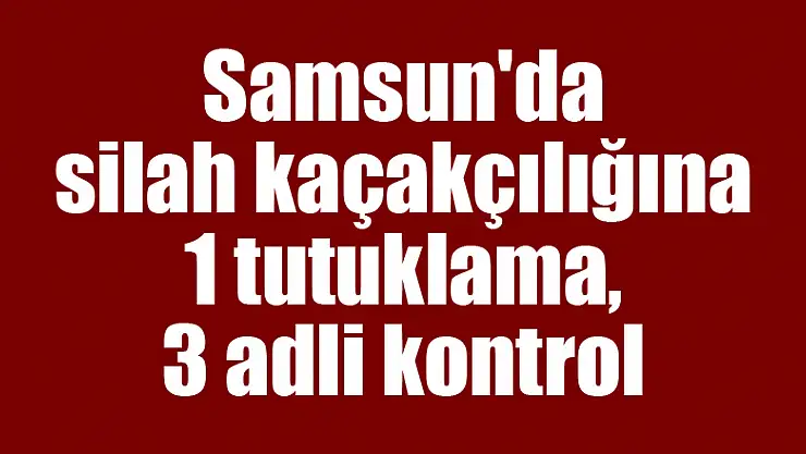 Samsun'da silah kaçakçılığına 1 tutuklama, 3 adli kontrol 