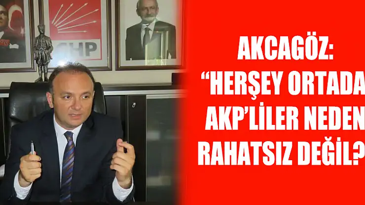 AKCAGÖZ:'HERŞEY ORTADA, AKP'LİLER NEDEN RAHATSIZ DEĞİL?'