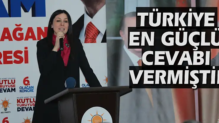 KARAASLAN: TÜRKİYE EN GÜÇLÜ CEVABI VERMİŞTİR