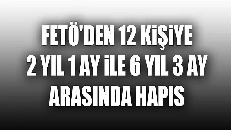 FETÖ'den 12 kişiye 2 yıl 1 ay ile 6 yıl 3 ay arasında hapis 