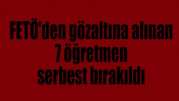 Samsun'da FETÖ'den gözaltına alınan 7 öğretmen serbest bırakıldı 