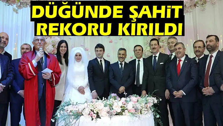Düğünde şahit rekoru kırıldı