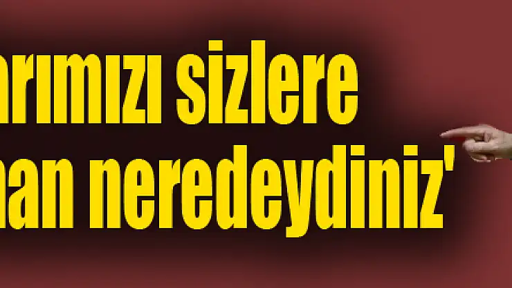 'Biz kaygılarımızı sizlere ilettiğimiz zaman neredeydiniz'