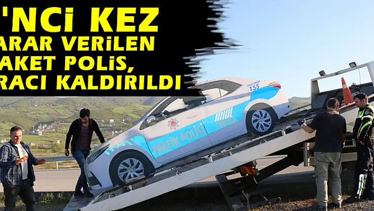 2'nci kez zarar verilen maket polis aracı kaldırıldı