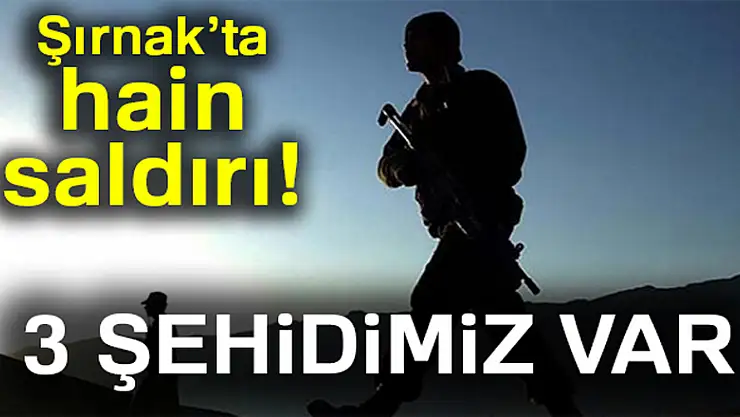 Şırnak'ta hain saldırı: 3 şehit, 1 yaralı