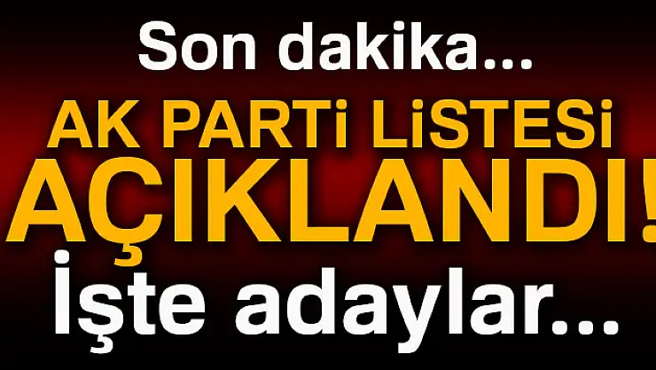 AK Parti Aday Listesi Belli Oldu