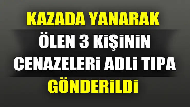 Kazada yanarak ölen 3 kişinin cenazeleri adli tıpa gönderildi 