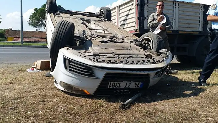 Samsun'da otomobil takla attı: 2 yaralı