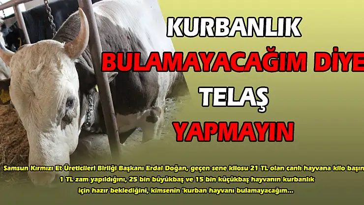  Doğan: 'Kimse kurbanlık bulamayacağım diye telaş yapmasın' 