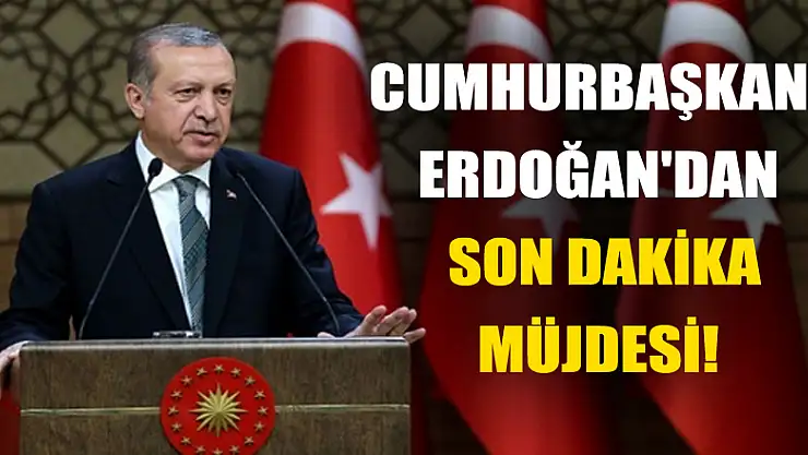 Cumhurbaşkanı Erdoğan'dan son dakika müjdesi! Az önce açıkladı